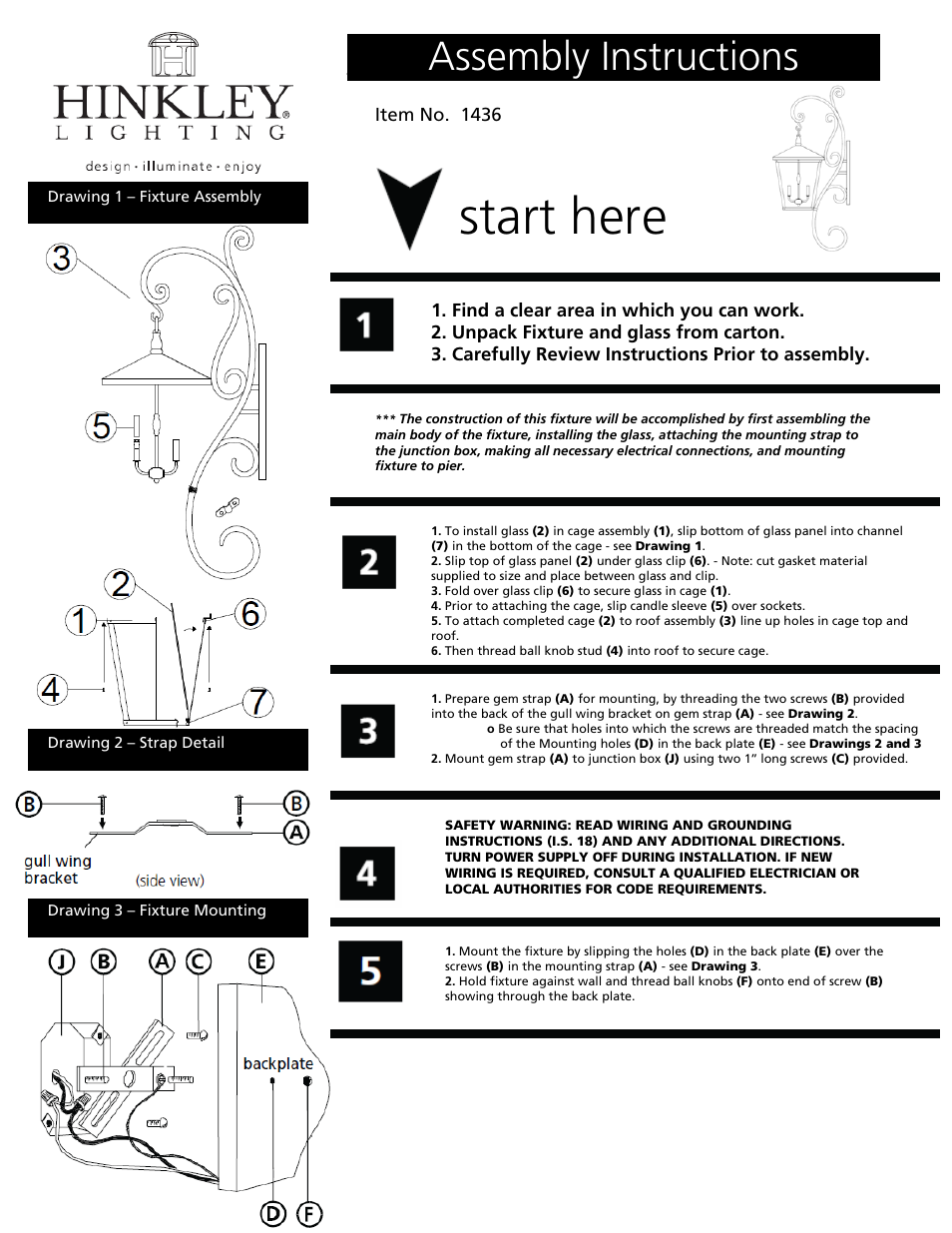 Hinkley Lighting TRELLIS 1436 User Manual | 3 pages