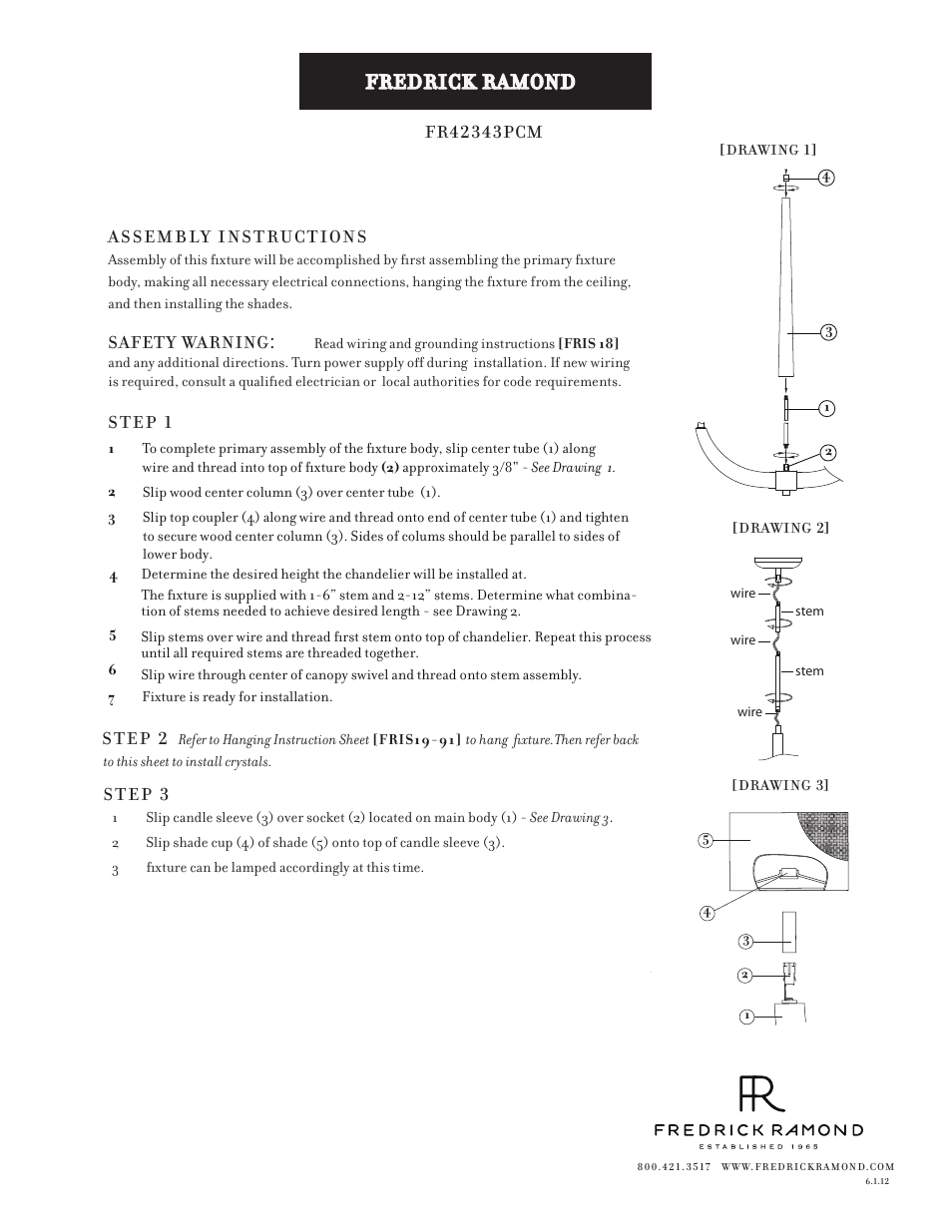 Hinkley Lighting CAMERON FR42343PCM User Manual | 1 page