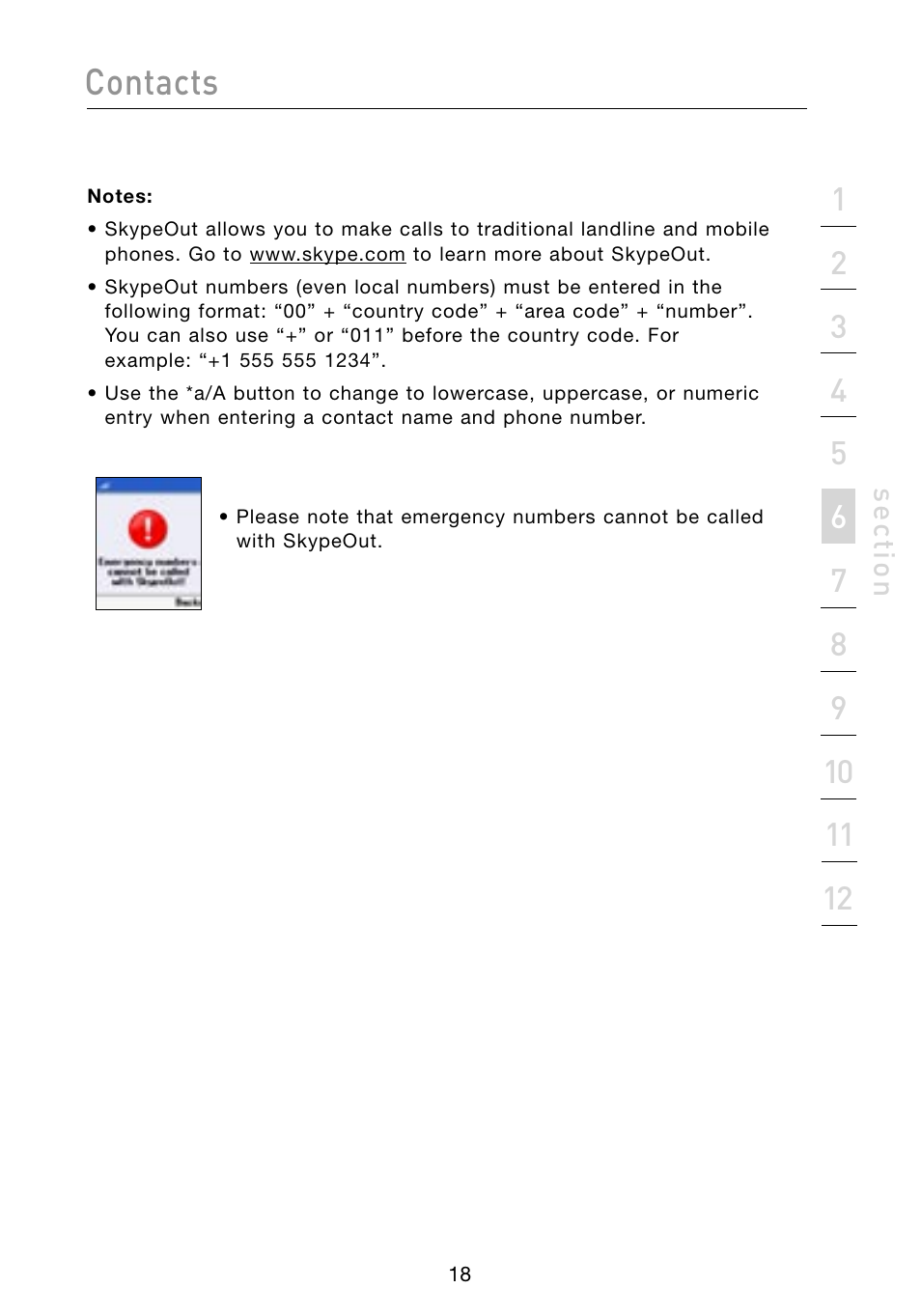 Contacts | Belkin Skype F1PP000GN-SK User Manual | Page 21 / 54