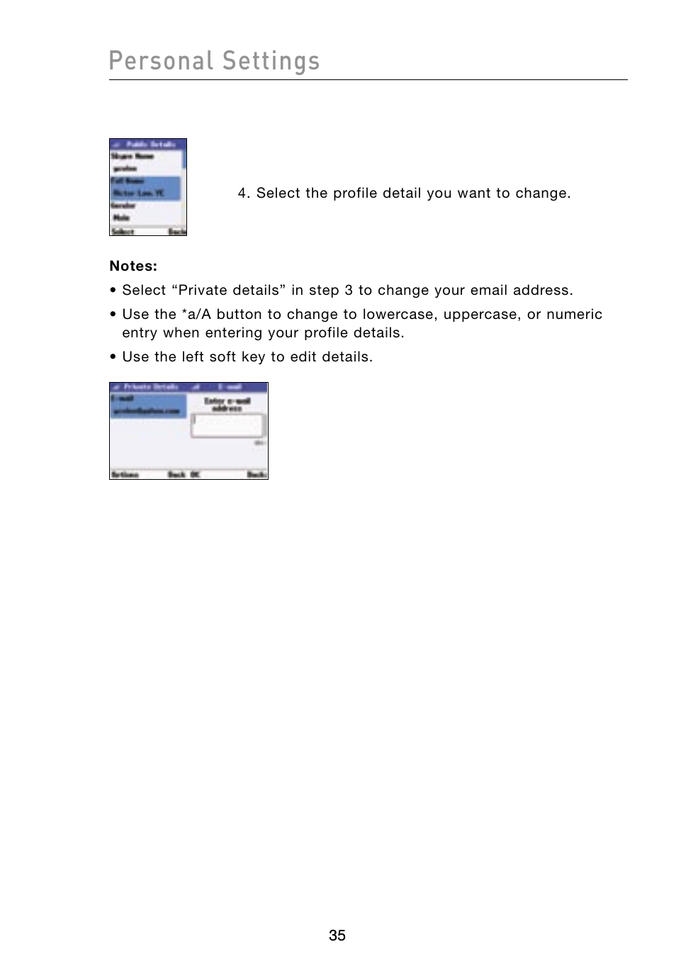 Personal settings | Belkin Skype F1PP000GN-SK User Manual | Page 38 / 54