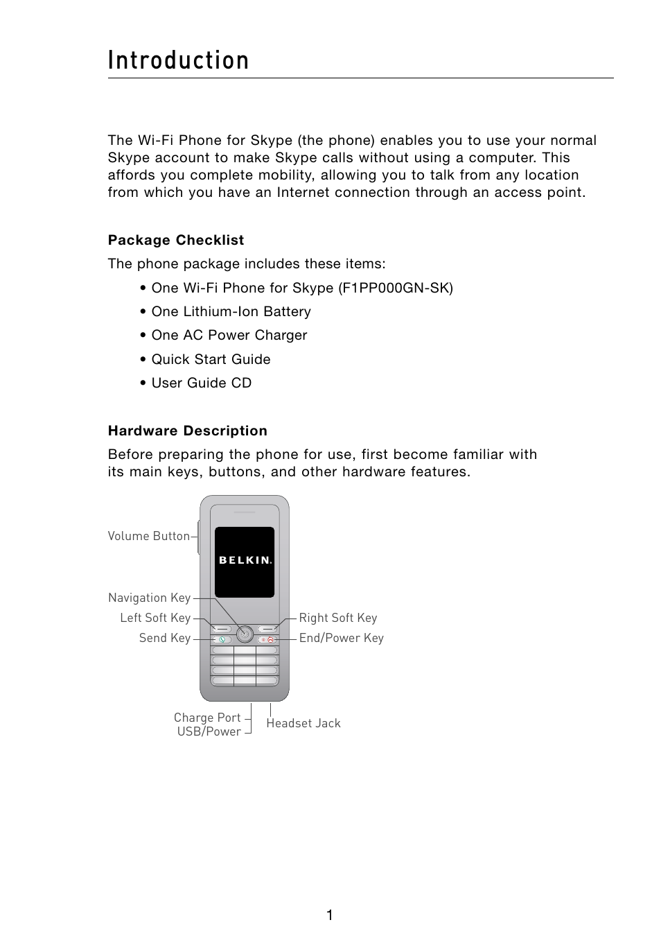 Introduction | Belkin Skype F1PP000GN-SK User Manual | Page 4 / 54