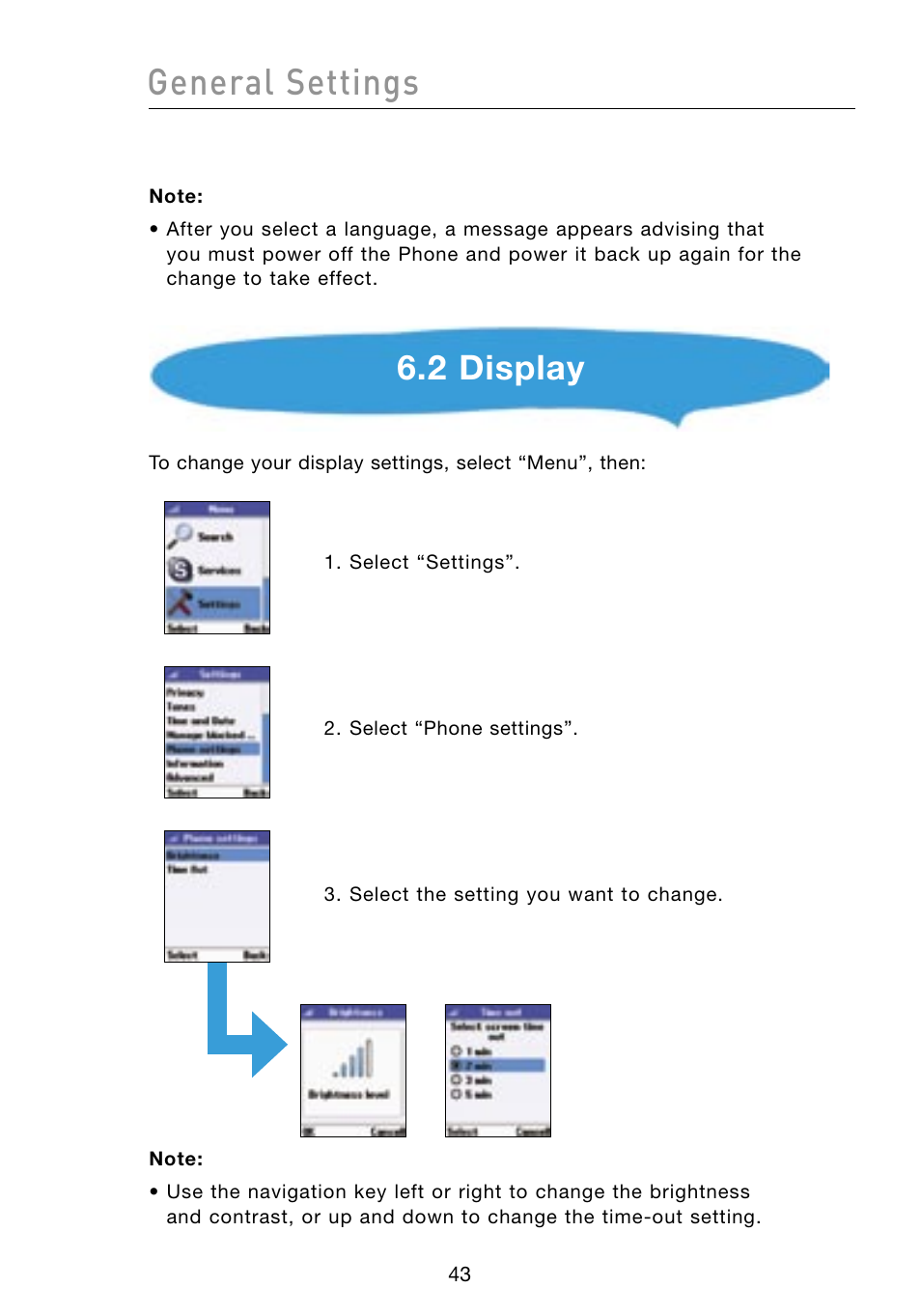 General settings, 2 display | Belkin Skype F1PP000GN-SK User Manual | Page 46 / 54