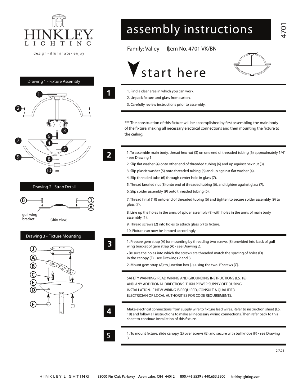 Hinkley Lighting VALLEY 4701VK User Manual | 2 pages