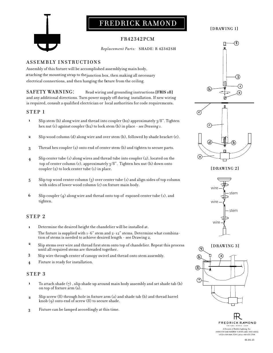 Hinkley Lighting CAMERON FR42342PCM User Manual | 1 page