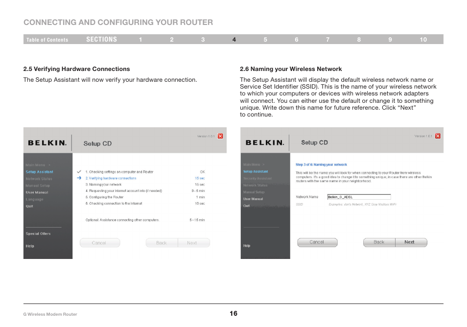 Belkin G Wireless Modem Router PM01218ea F5D7634-4 User Manual | Page 18 / 93