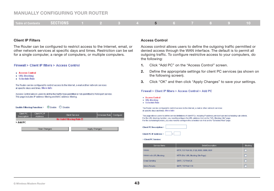 Belkin G Wireless Modem Router PM01218ea F5D7634-4 User Manual | Page 45 / 93