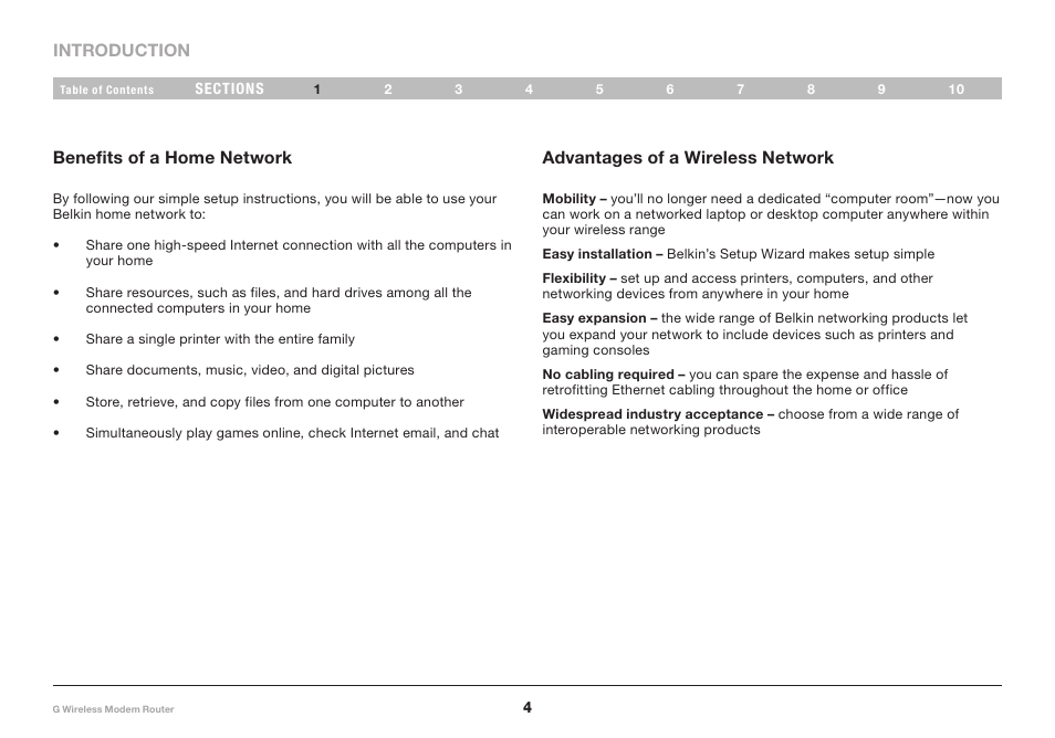 Belkin G Wireless Modem Router PM01218ea F5D7634-4 User Manual | Page 6 / 93