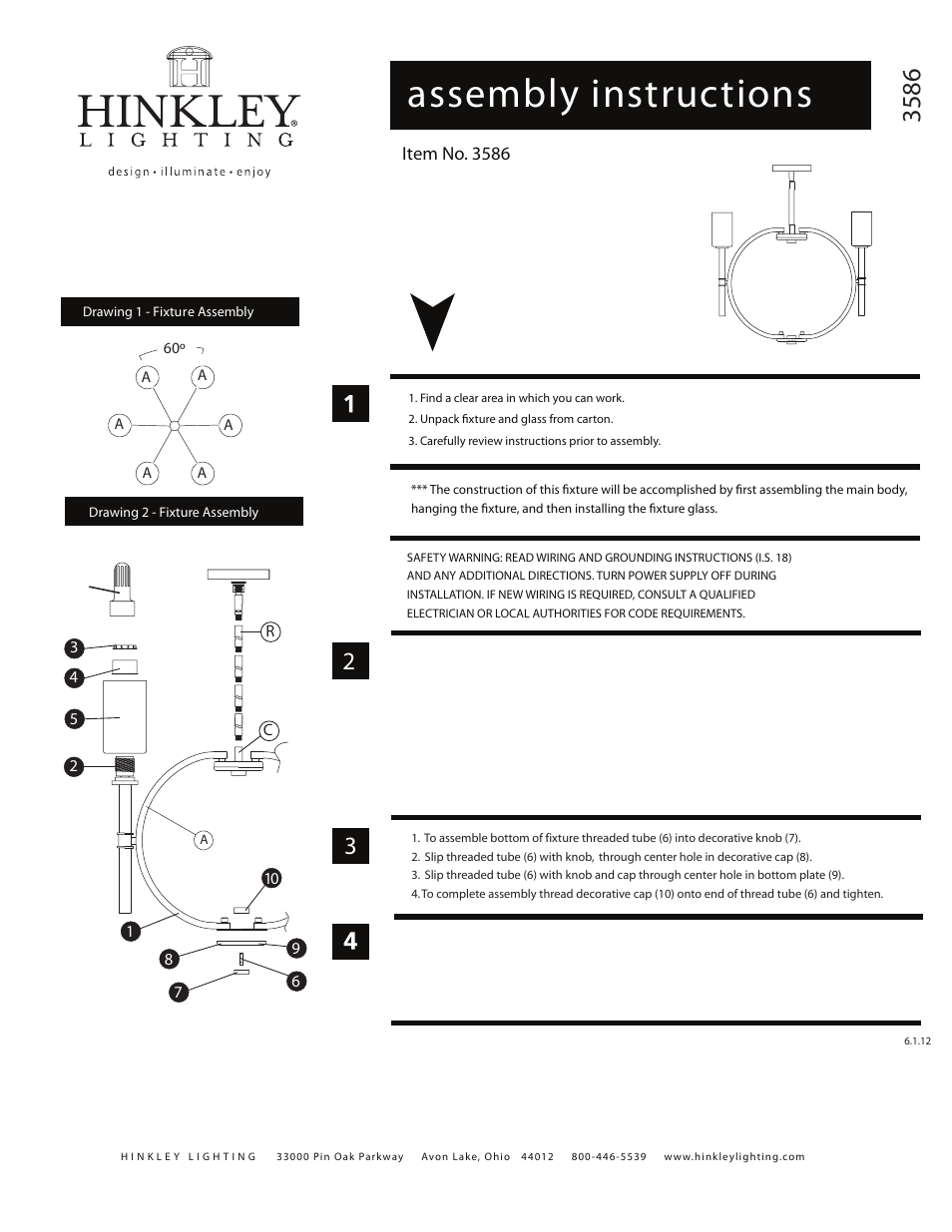 Hinkley Lighting MARGEAUX 3586VS User Manual | 2 pages