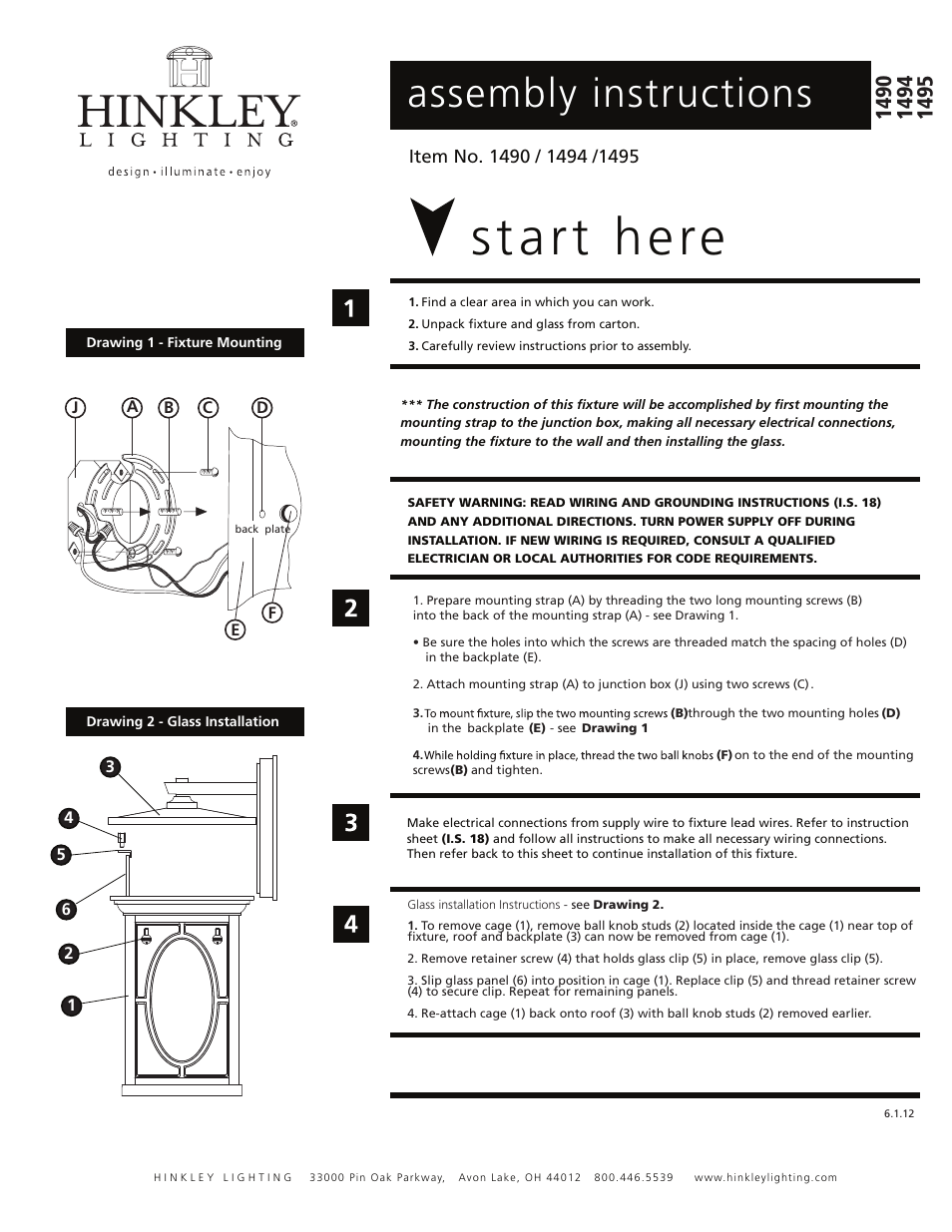 Hinkley Lighting RANDOLPH 1495 User Manual | 3 pages