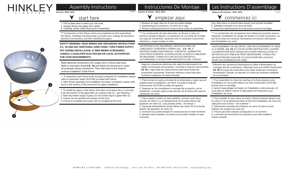 Hinkley Lighting MERCER 3655HB User Manual | 3 pages