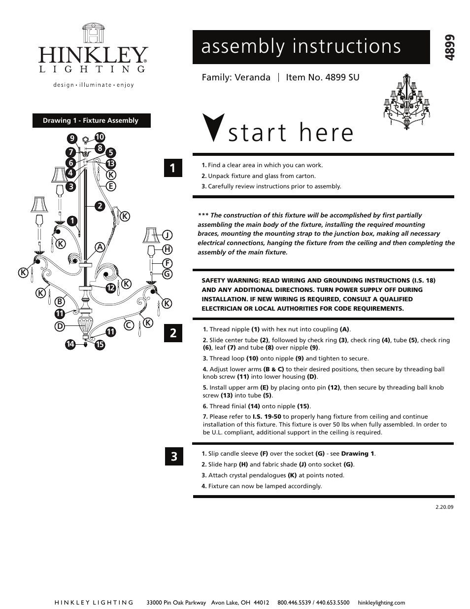 Hinkley Lighting VERANDA 4899SU User Manual | 3 pages