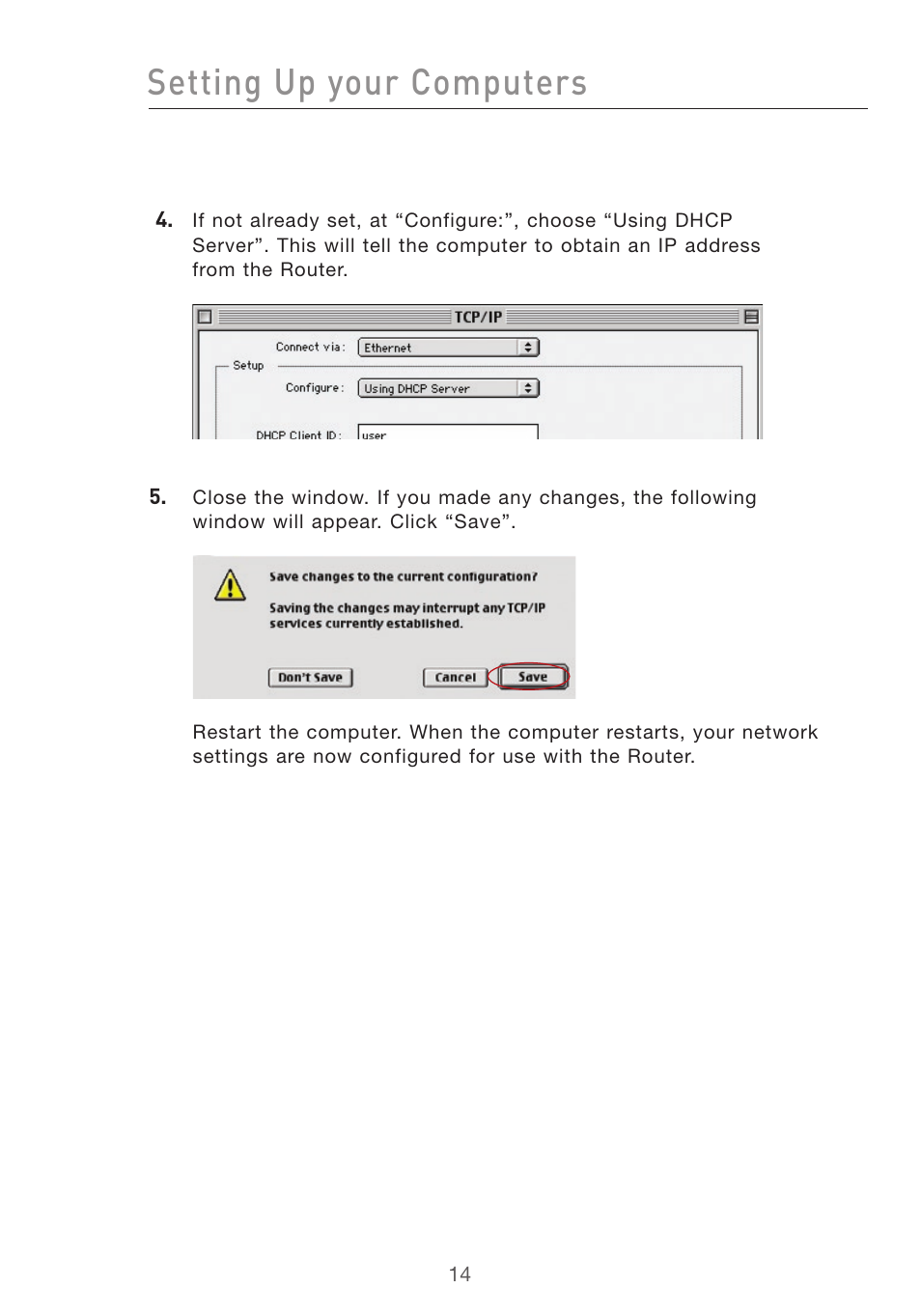 Setting up your computers | Belkin Pre-N User Manual | Page 16 / 92