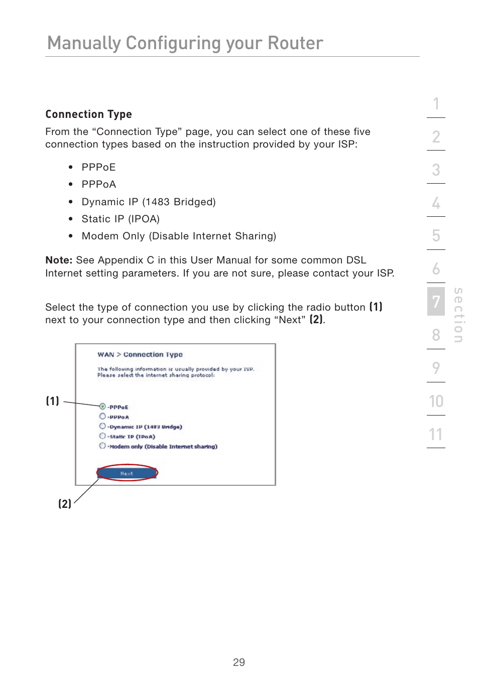 Manually configuring your router | Belkin Pre-N User Manual | Page 31 / 92