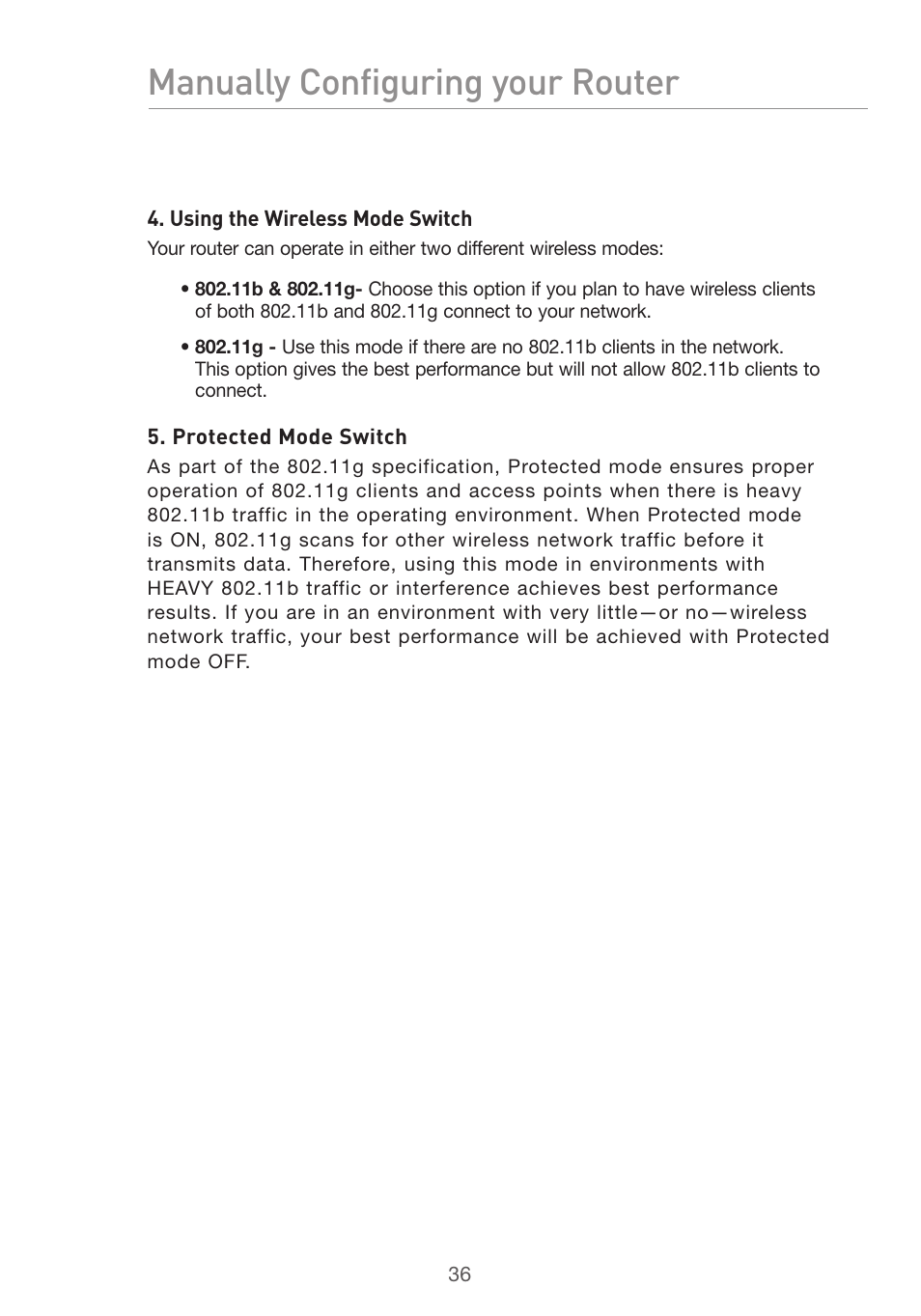Manually configuring your router | Belkin Pre-N User Manual | Page 38 / 92