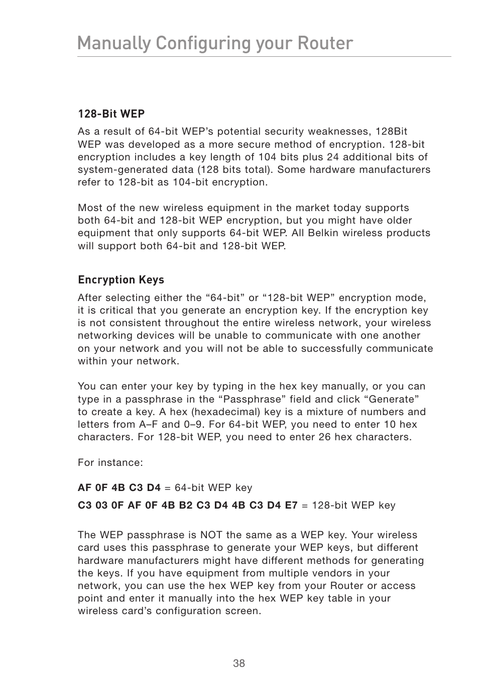 Manually configuring your router | Belkin Pre-N User Manual | Page 40 / 92