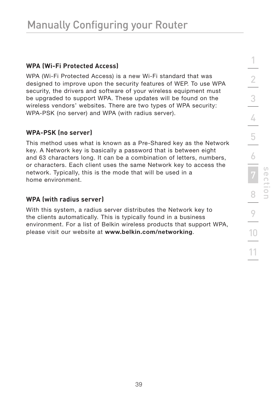 Manually configuring your router | Belkin Pre-N User Manual | Page 41 / 92