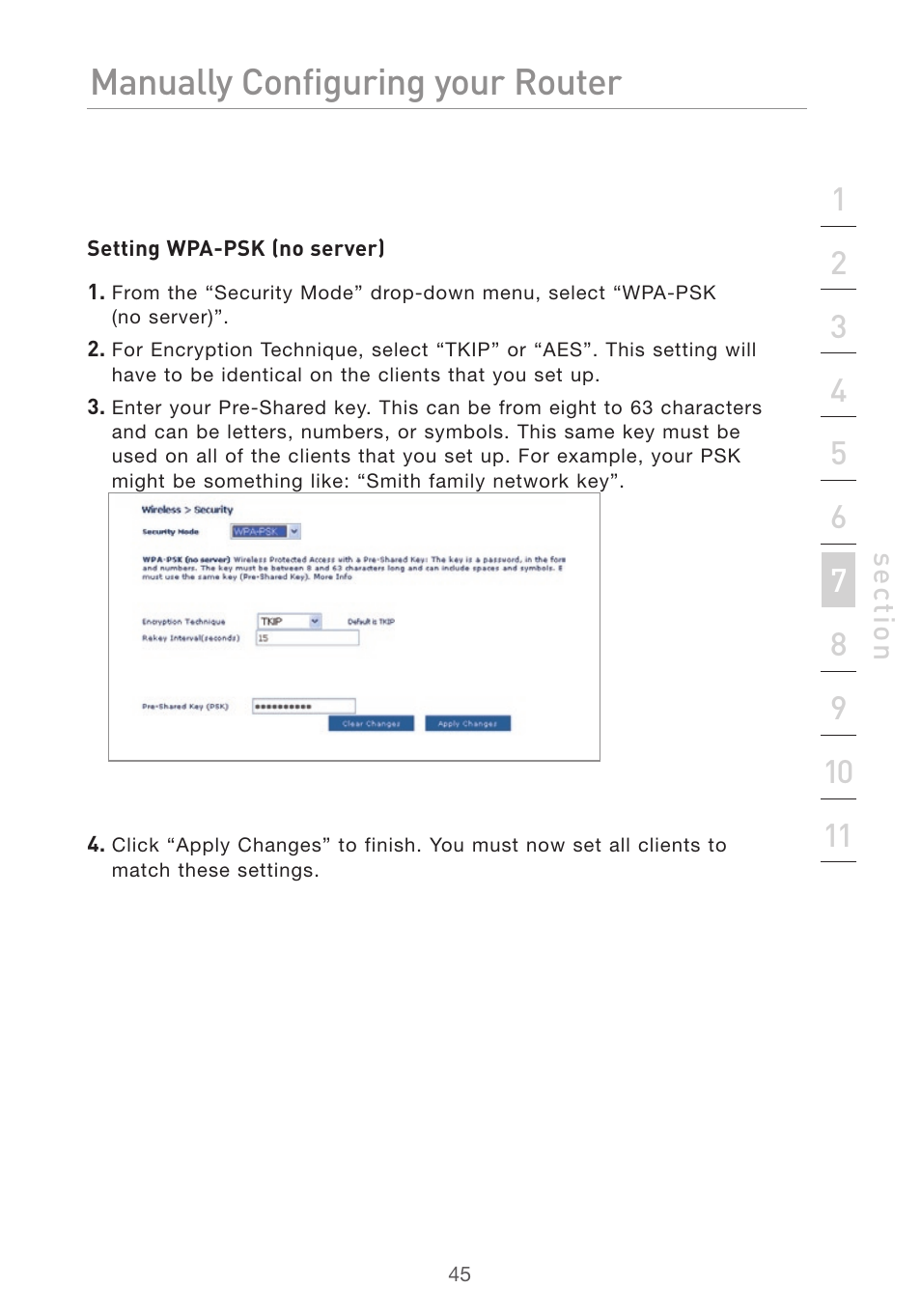 Manually configuring your router | Belkin Pre-N User Manual | Page 47 / 92