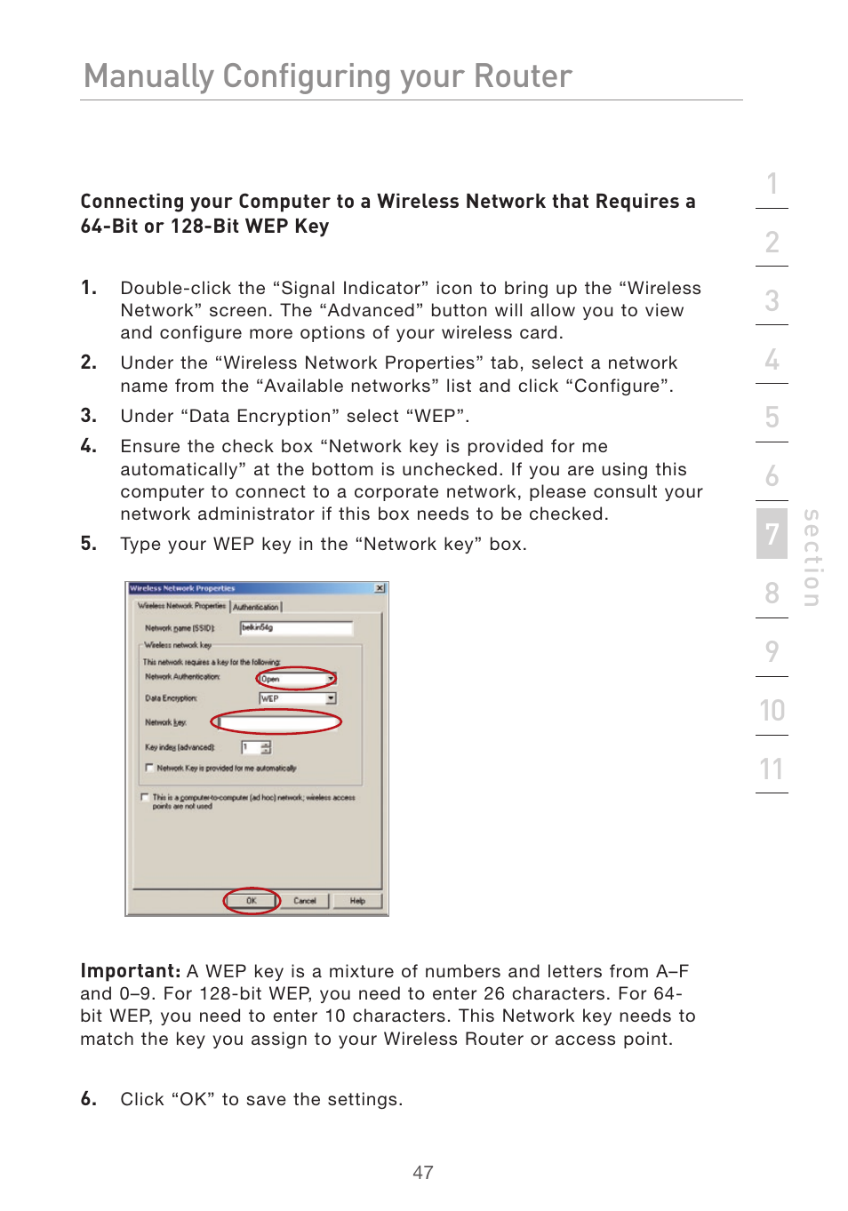Manually configuring your router | Belkin Pre-N User Manual | Page 49 / 92