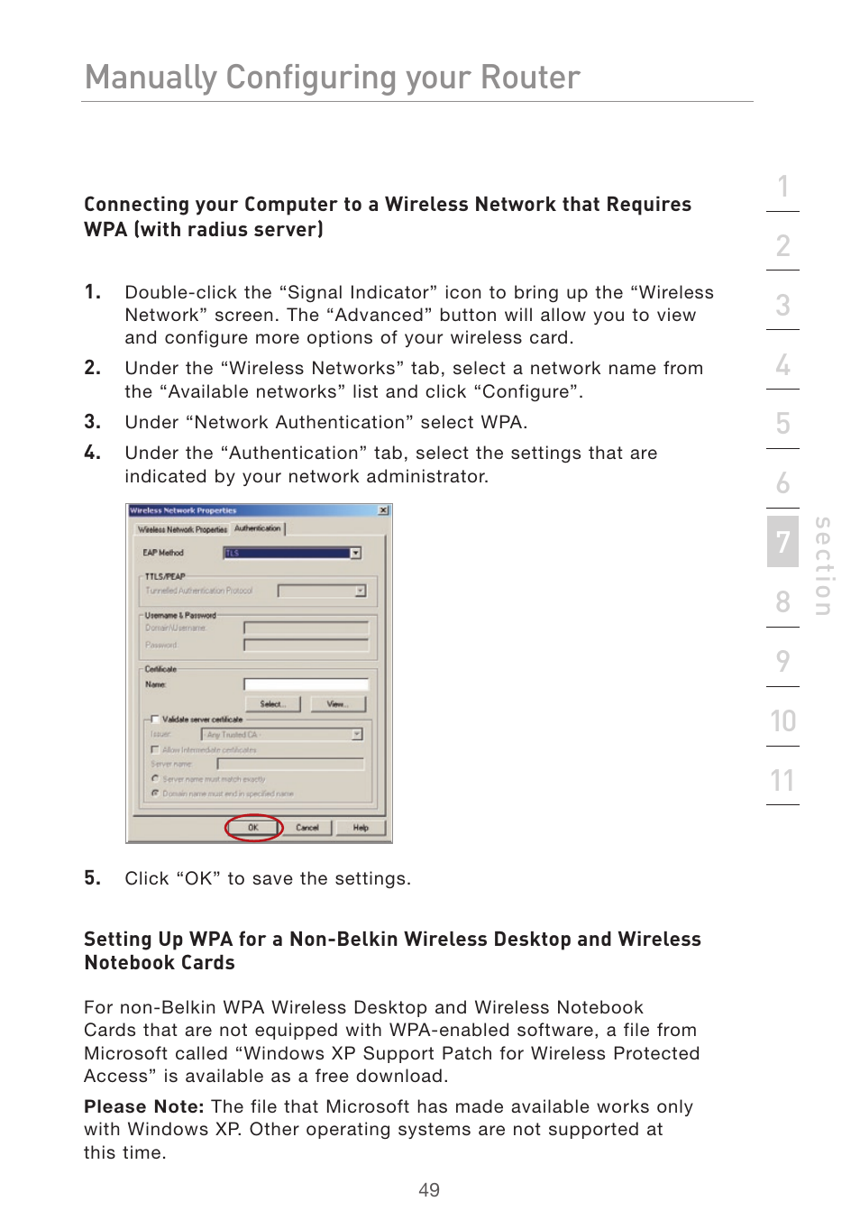 Manually configuring your router | Belkin Pre-N User Manual | Page 51 / 92