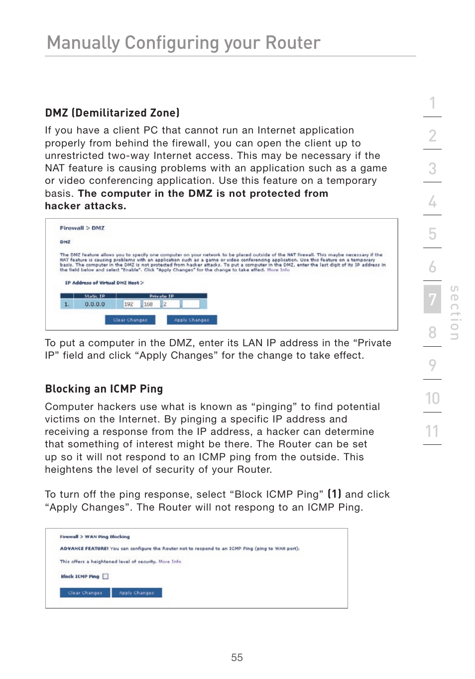 Manually configuring your router | Belkin Pre-N User Manual | Page 57 / 92