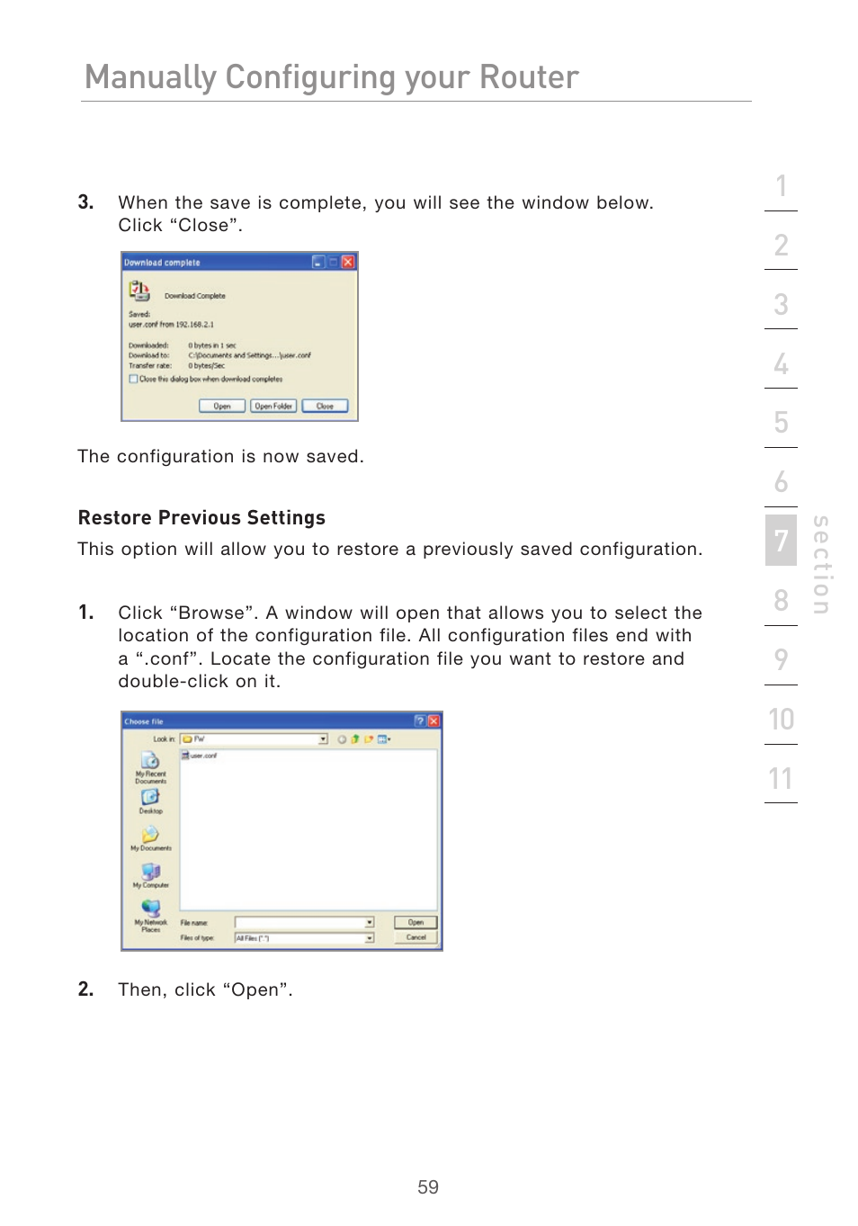 Manually configuring your router | Belkin Pre-N User Manual | Page 61 / 92