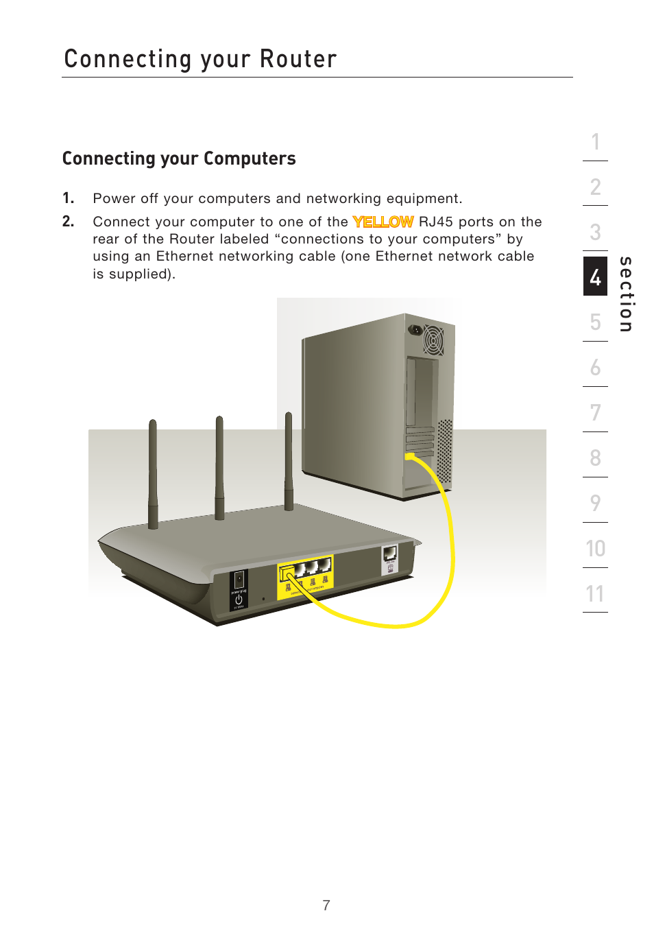 Connecting your router | Belkin Pre-N User Manual | Page 9 / 92