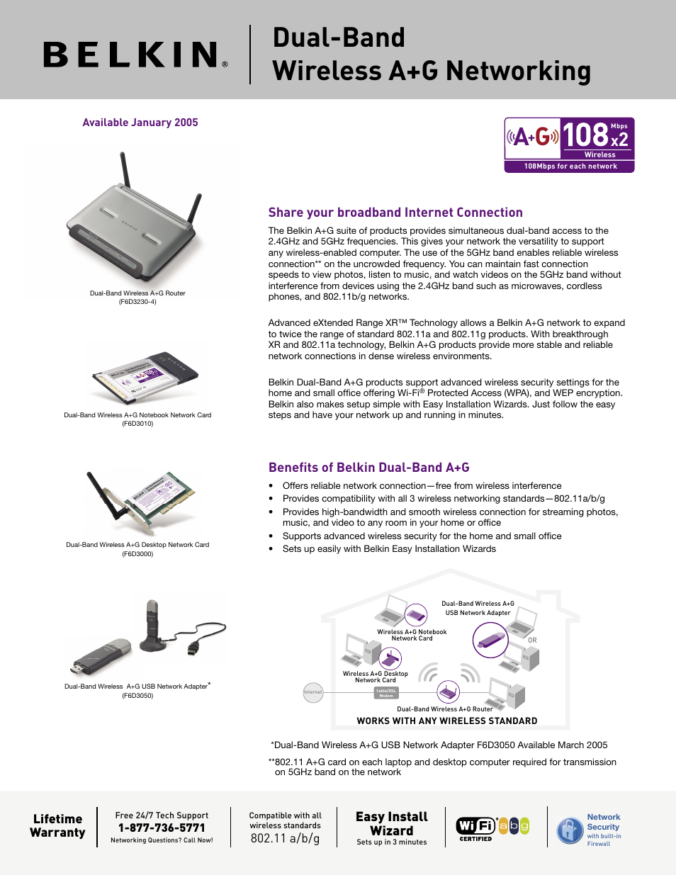 Belkin F6D3230-4 User Manual | 2 pages