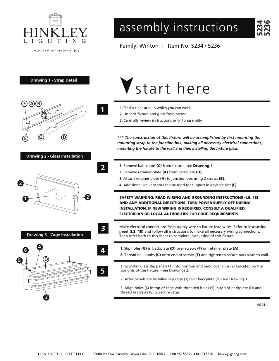 Hinkley Lighting WINTON 5234 User Manual | 2 pages