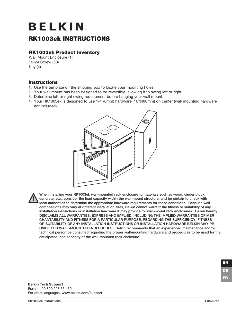 Belkin RK1003ek User Manual | 4 pages