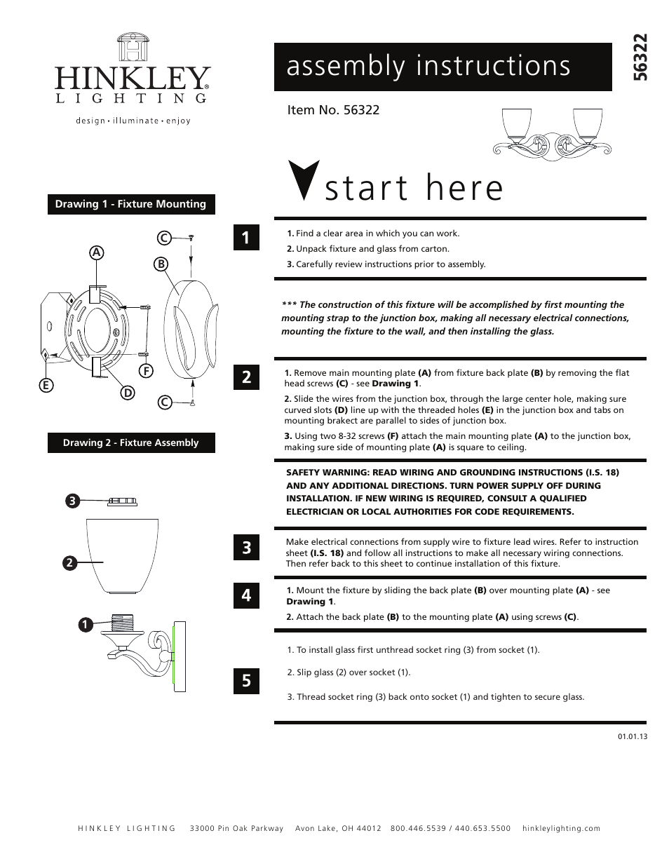 Hinkley Lighting REESE 56322 User Manual | 2 pages