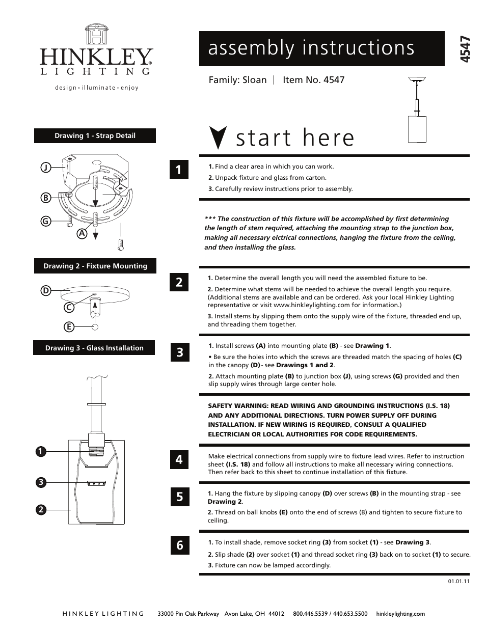 Hinkley Lighting SLOAN 4547RB User Manual | 2 pages