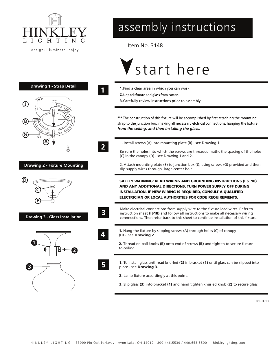 Hinkley Lighting CONGRESS 3148 User Manual | 2 pages