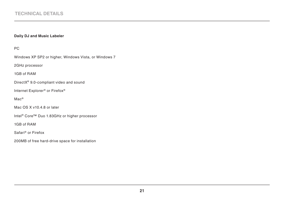 Technical details | Belkin PLAY F7D4302AU User Manual | Page 23 / 39