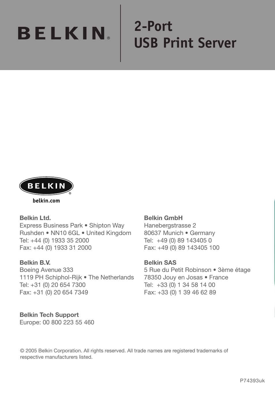 Belkin P74393UK User Manual | 40 pages