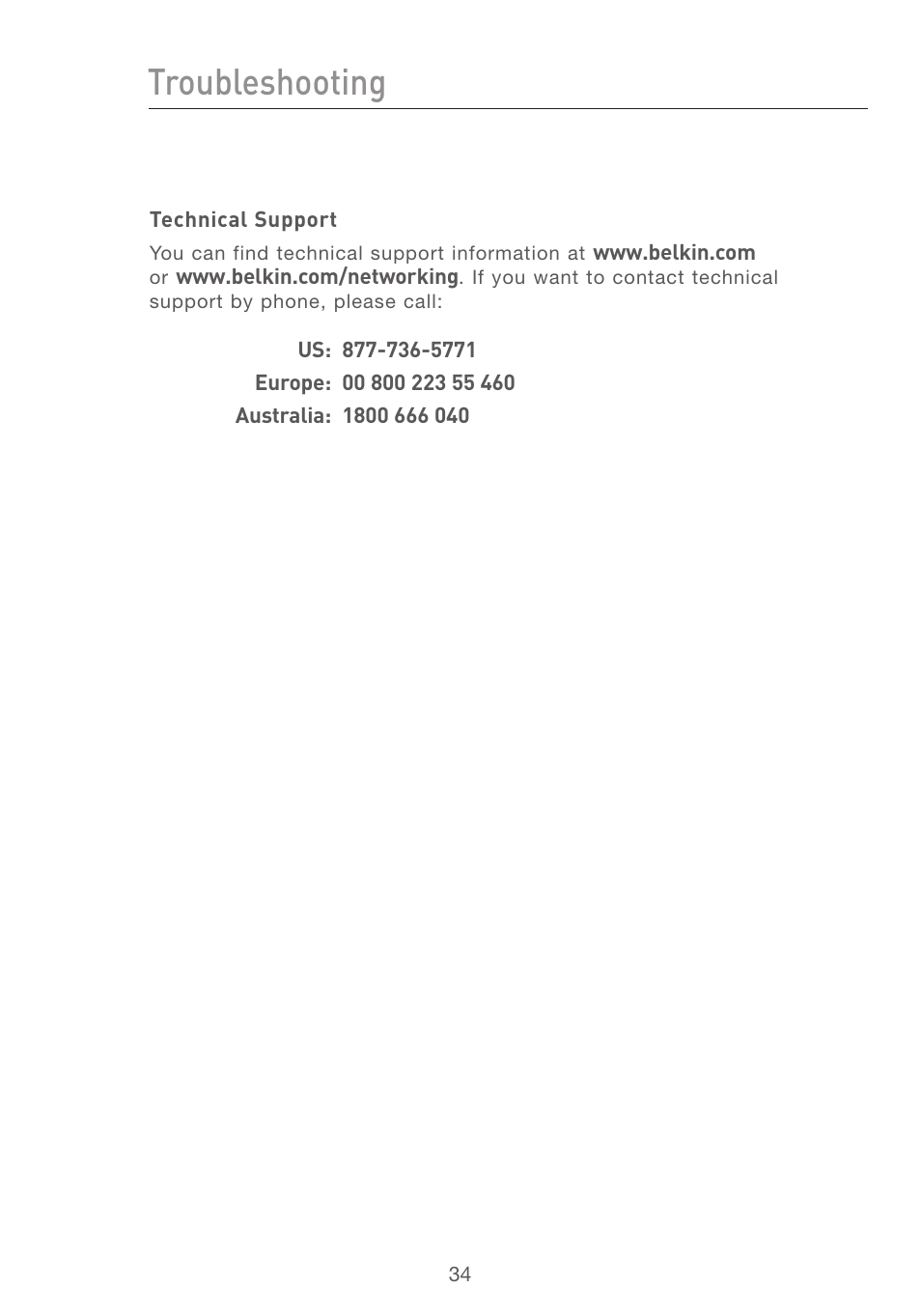 Troubleshooting | Belkin P74393UK User Manual | Page 37 / 40