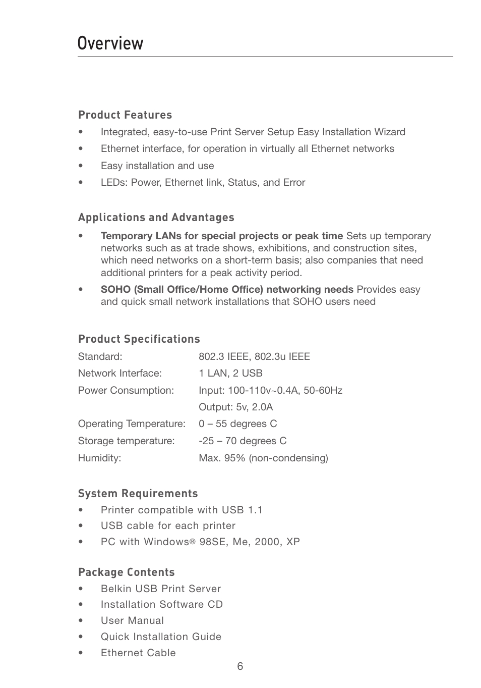 Overview | Belkin P74393UK User Manual | Page 9 / 40