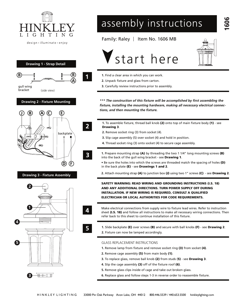 Hinkley Lighting RALEY 1606 User Manual | 3 pages