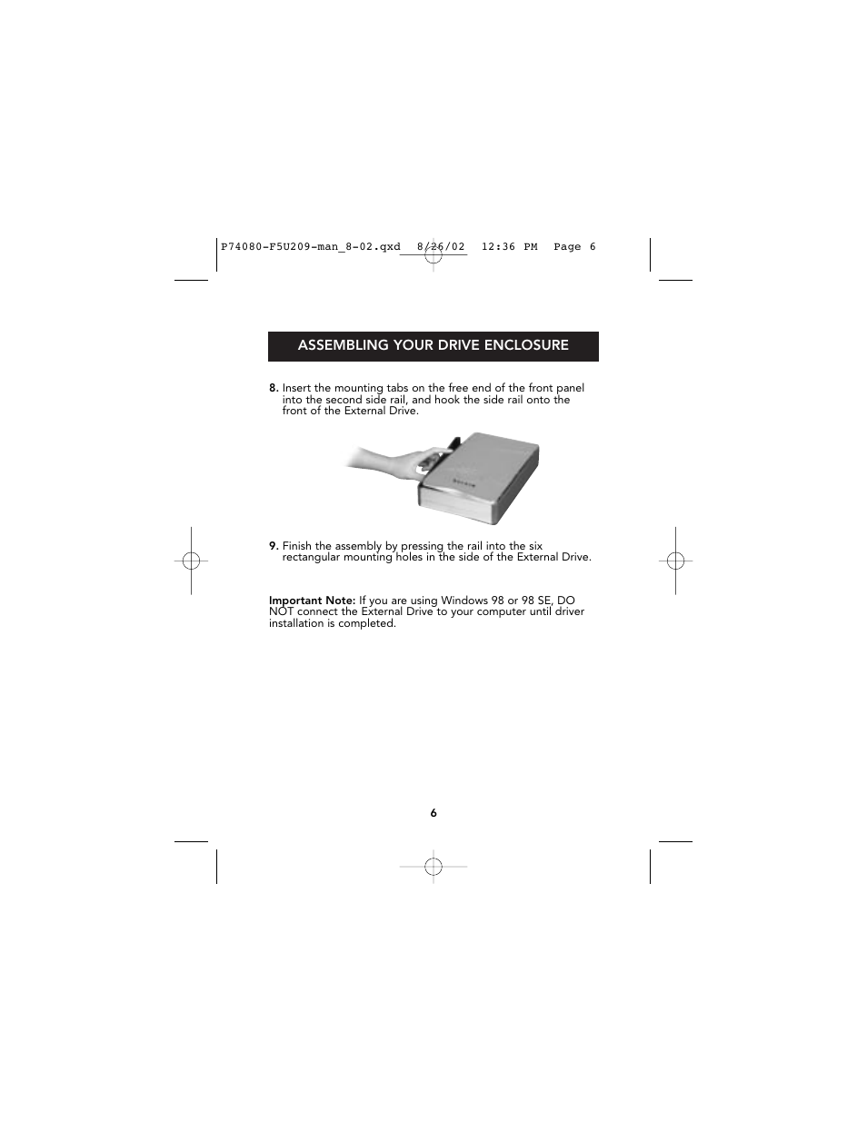 Belkin Hi-Speed USB 2.0 External Drive Enclosure F5U209 User Manual | Page 10 / 21