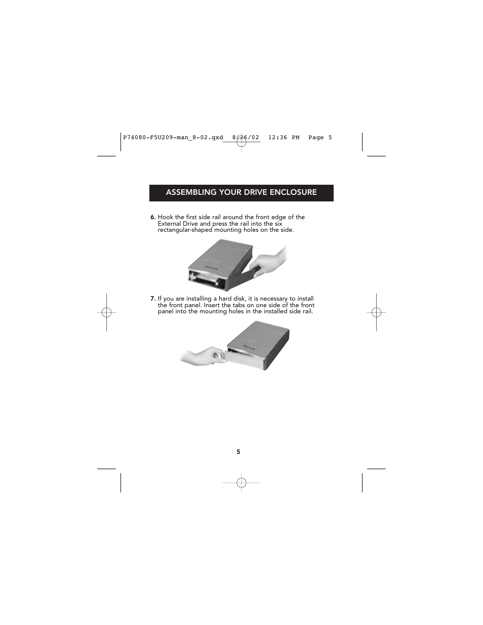 Belkin Hi-Speed USB 2.0 External Drive Enclosure F5U209 User Manual | Page 9 / 21