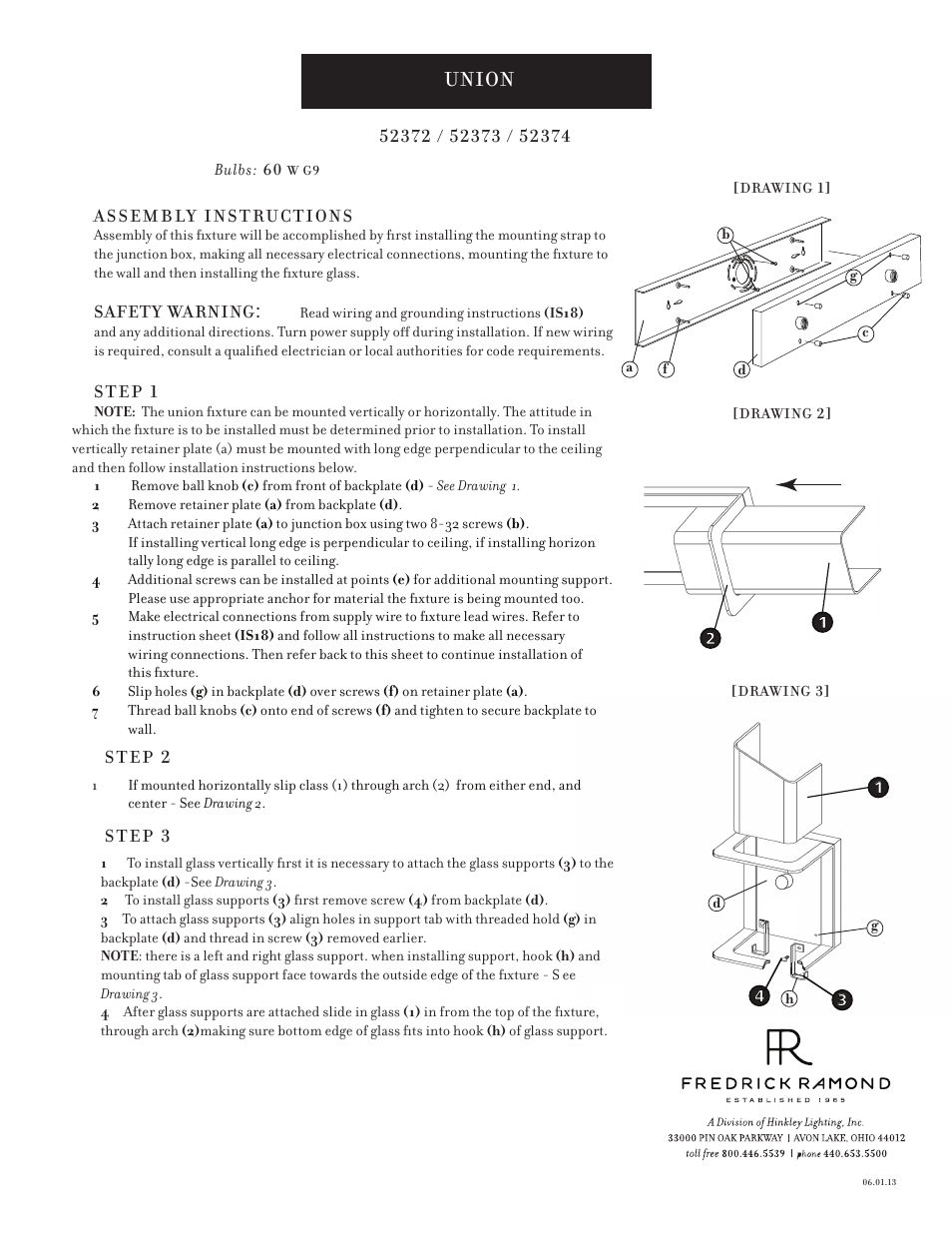 Hinkley Lighting UNION 52374 User Manual | 1 page