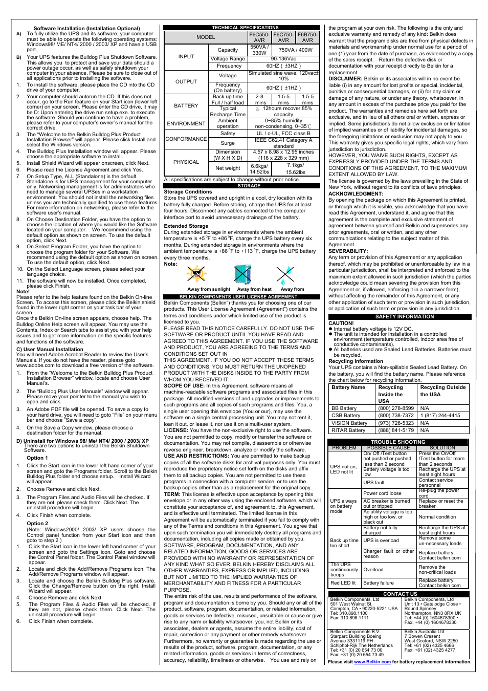 Belkin F6C550-AVR User Manual | Page 2 / 2