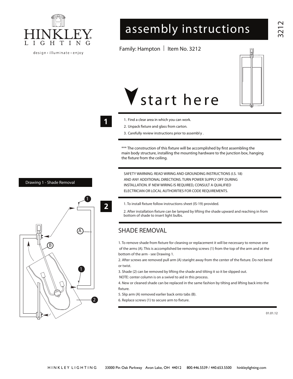 Hinkley Lighting HAMPTON 3212AN User Manual | 2 pages