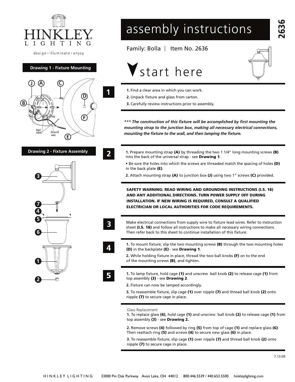 Hinkley Lighting BOLLA 2636 User Manual | 3 pages