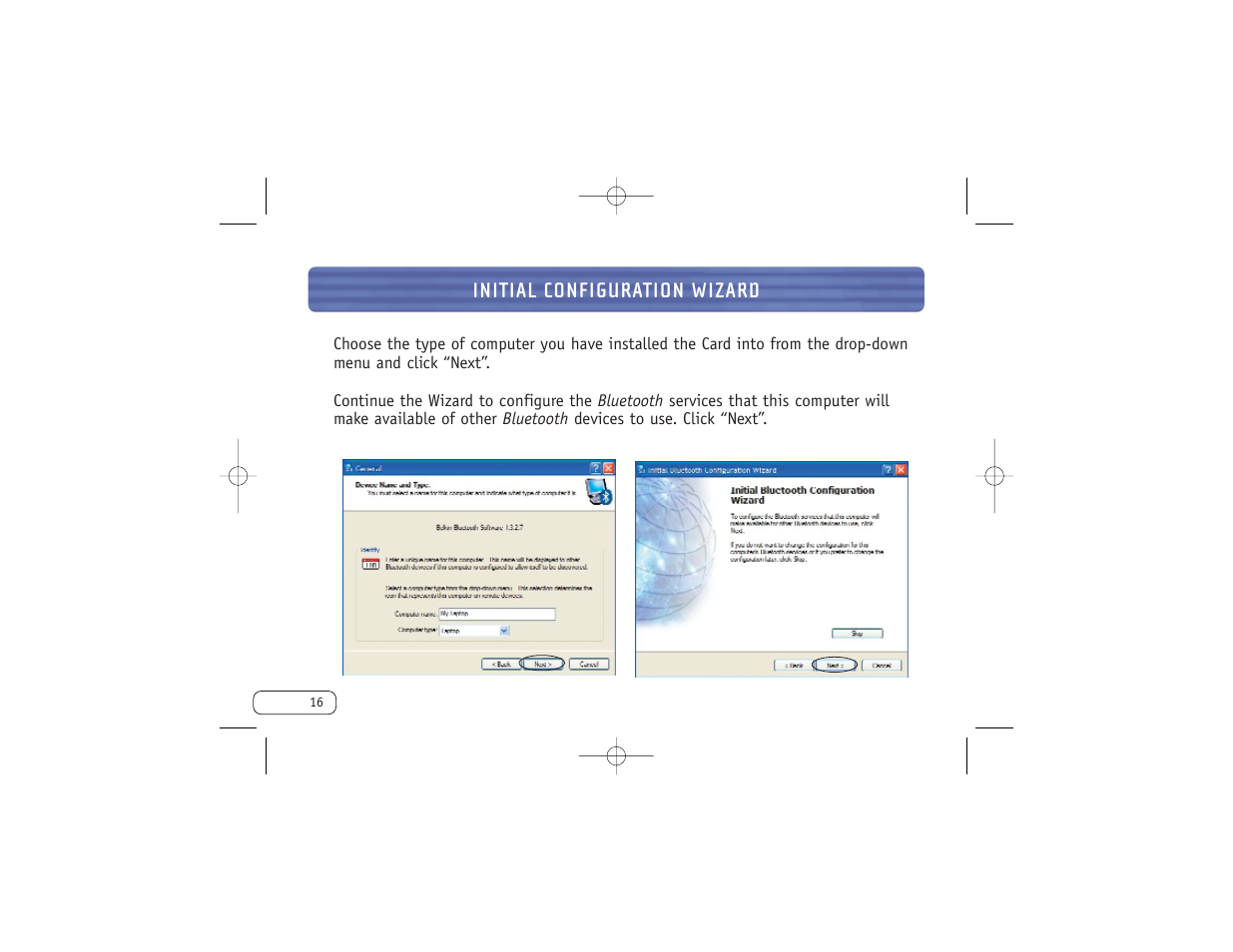 Initial configuration wizard | Belkin F8T006-PC User Manual | Page 17 / 35