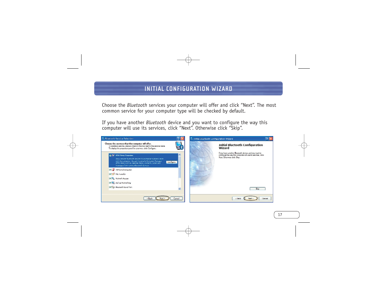 Initial configuration wizard | Belkin F8T006-PC User Manual | Page 18 / 35