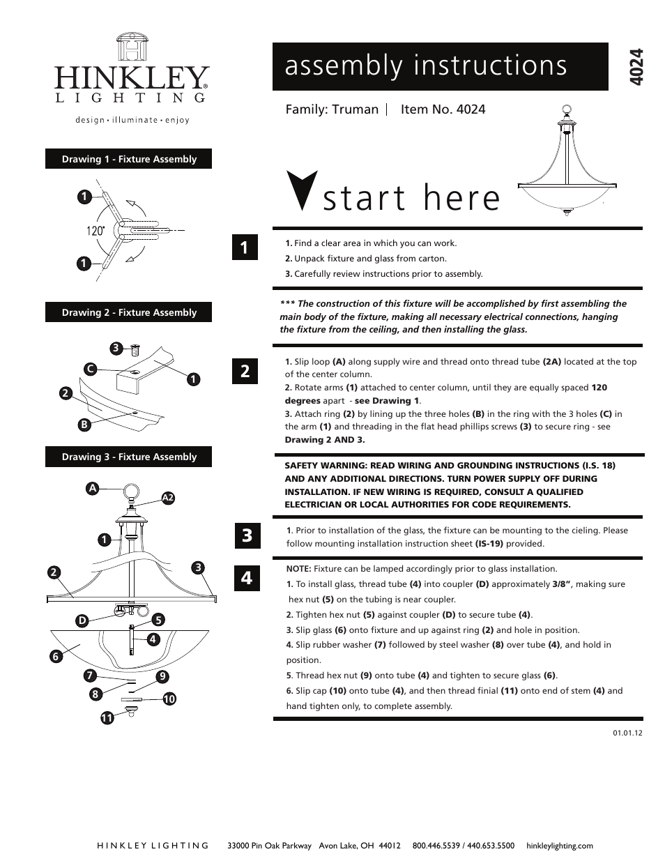 Hinkley Lighting TRUMAN 4024AN User Manual | 3 pages