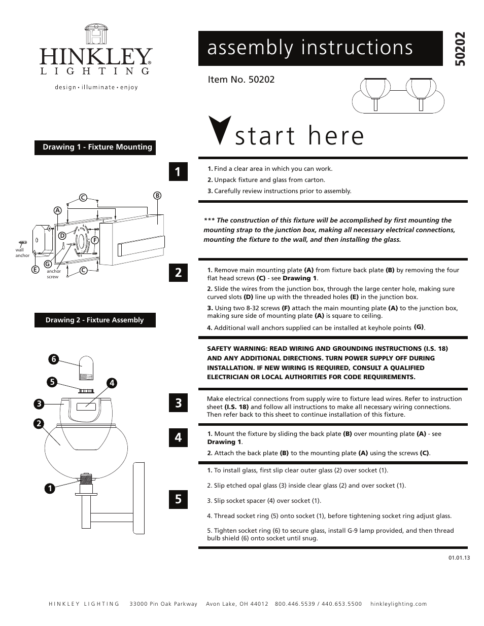 Hinkley Lighting KATIA 50202 User Manual | 2 pages