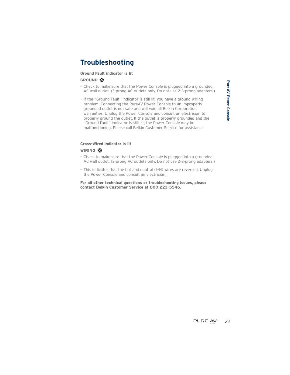 Troubleshooting | Belkin PUREFILTER PF60 User Manual | Page 23 / 28