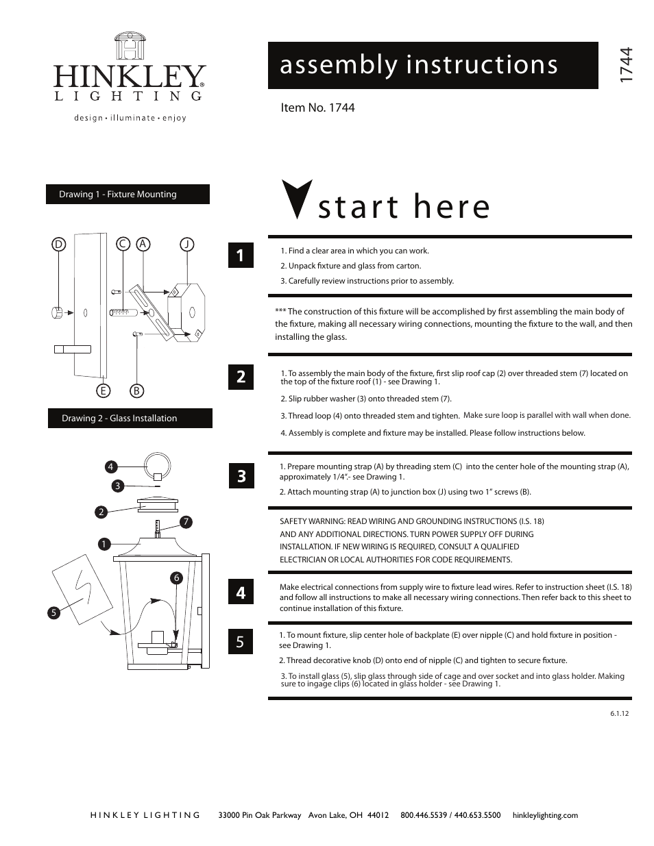 Hinkley Lighting SULLIVAN 1744 User Manual | 3 pages