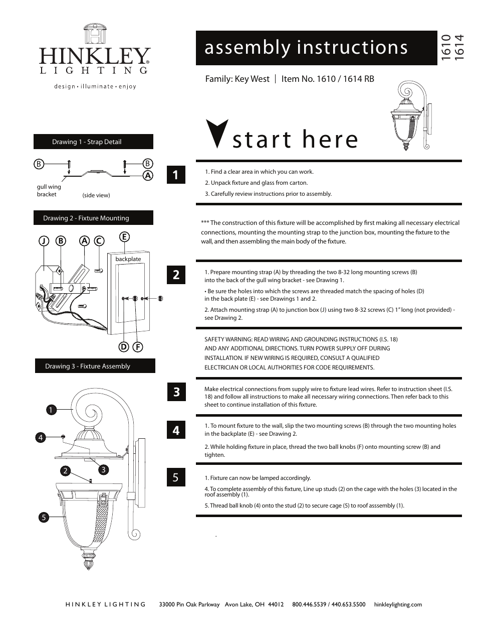 Hinkley Lighting KEY WEST 1614RB User Manual | 3 pages